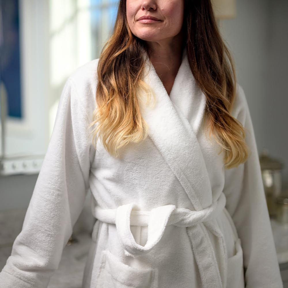 Resort Bathrobe | Mid-length | Unisex | Soft & Absorbent | Viscose from Bamboo Blend | S, M, L, XL Sizes