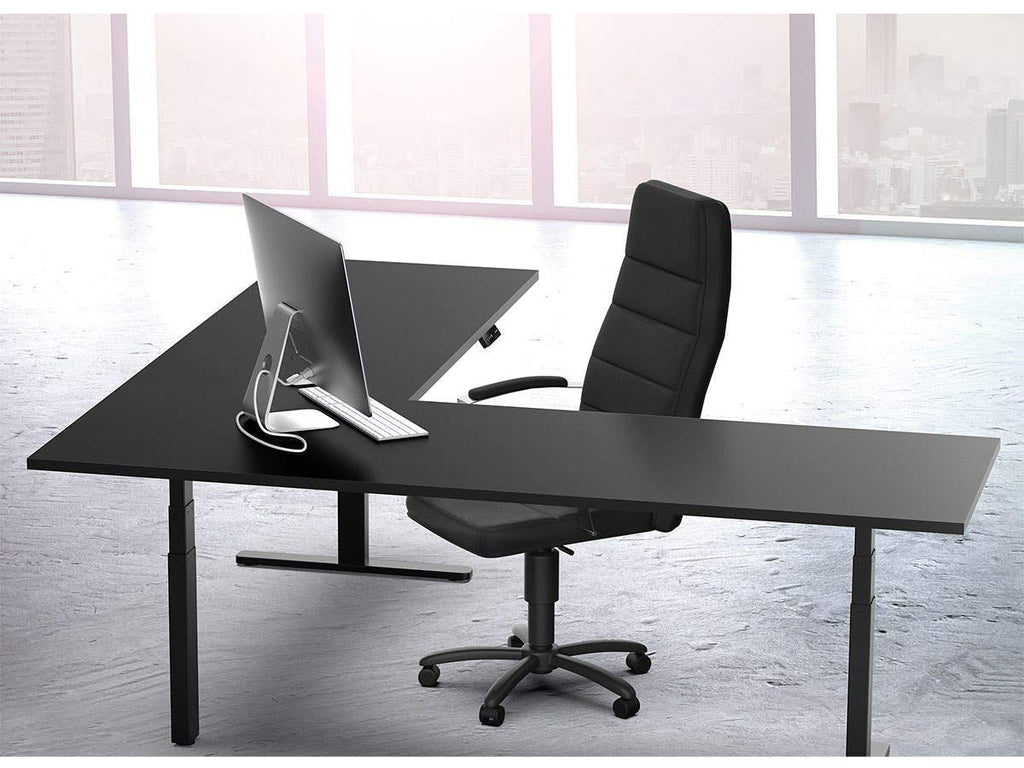 Triple Motor Height Adjustable Sit-Stand Corner Desk Frame - 3 Leg Corner, L Shaped Table Base, Programmable Memory