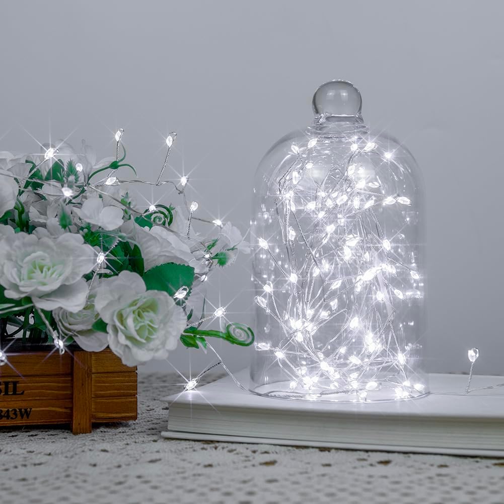 Fairy Lights Plug in 100FT 1000 LED Cool White Firecracker Firefly Lights