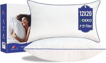 12x20 Pillow Insert, Hypoallergenic Lumbar Pillow Inserts,Soft Rectangular Cushionfor Couch, Sofa - Oeko-TEX - Set of 2