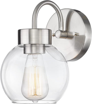 Bathroom Light Fixtures Over Mirror, 1-Light Brushed Nickel Wall Sconces, Modern Vanity Light Porch Lamp
