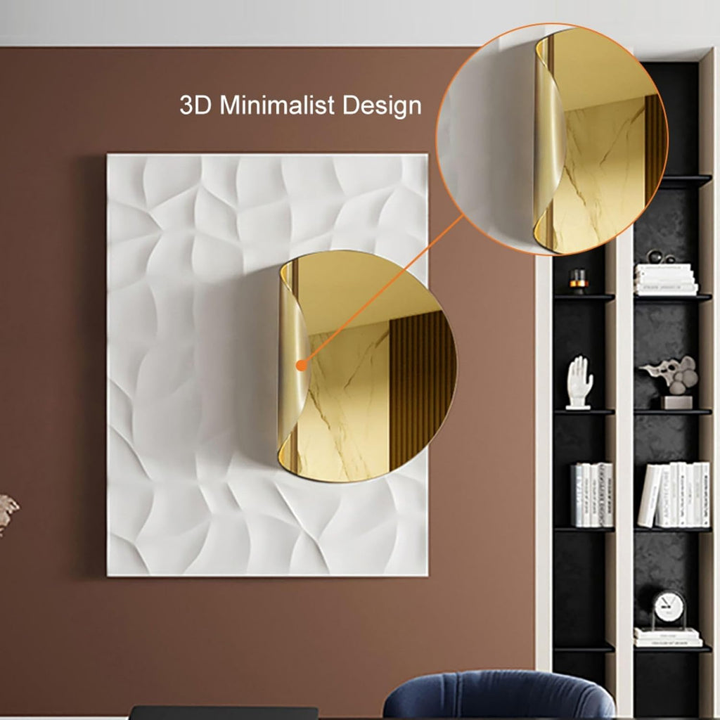 Large Modern Metal Wall Art, 3D Geometric Gold Abstract Rectangle Wall Sculpture, Contemporary Wall Hanging Decor