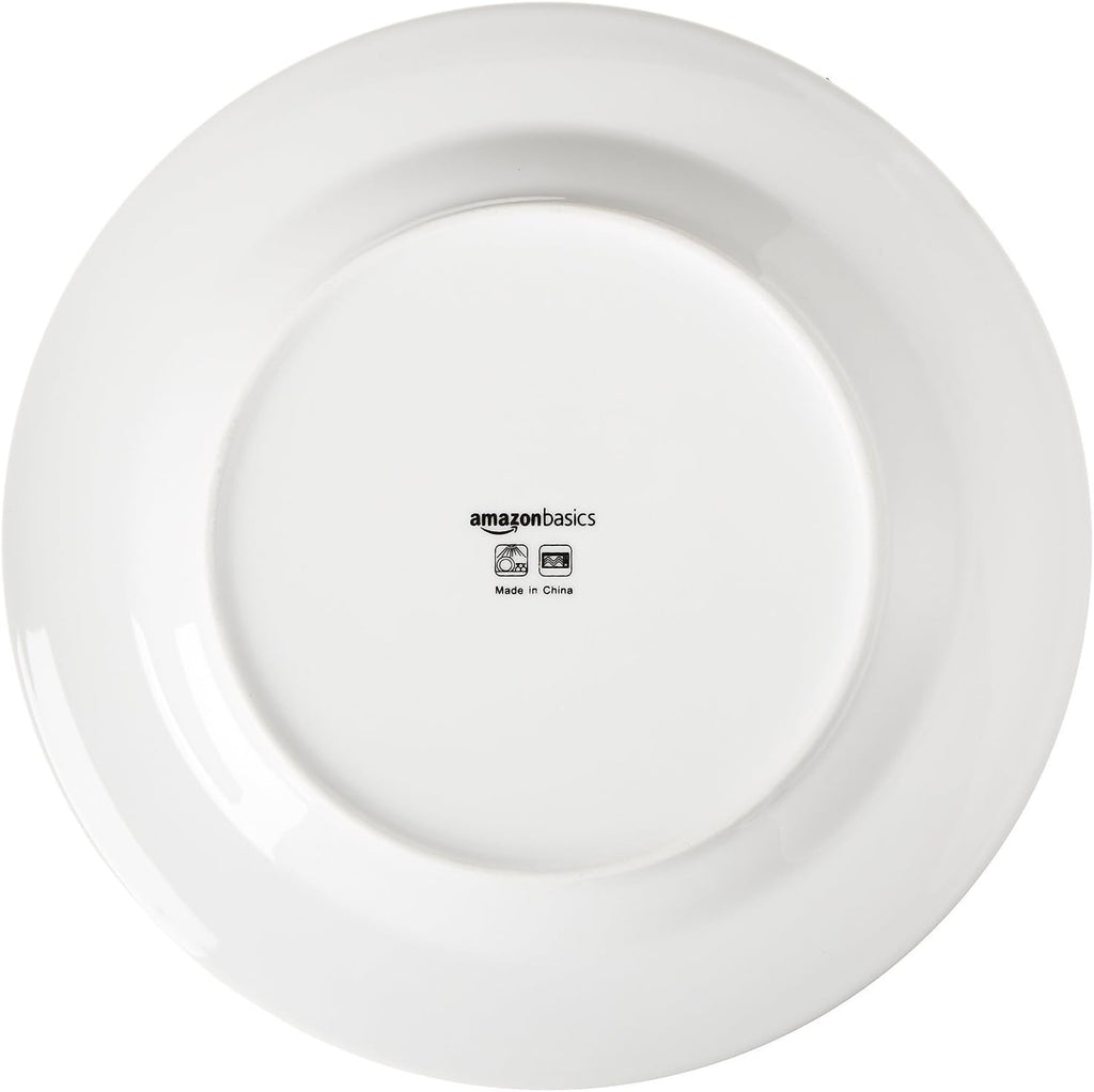 Porcelain Dinnerware Set, Microwave and Dishwasher Safe, Service for 6, 18-Piece, Plates, Bowls, White