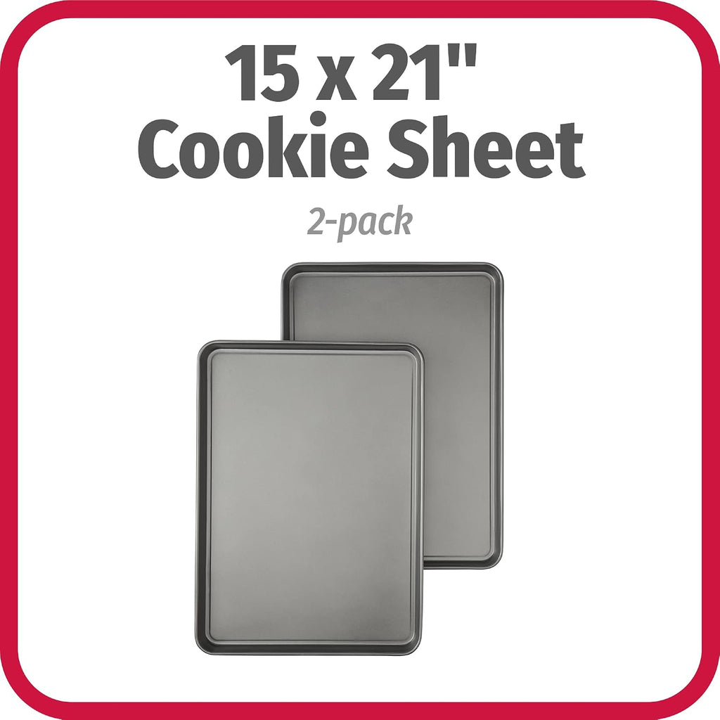 Everday Nonstick Carbon Steel 15" x 21" Sheet Set, 2 Pack - Extra-Large Carbon Steel Cooking Pans, Bakeware Set