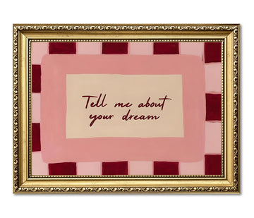 Funny Sleep Quote Sign Wall Art Tell Me About Your Dream Wall Decor Painting, Trendy Inspirational Goodnight Quote