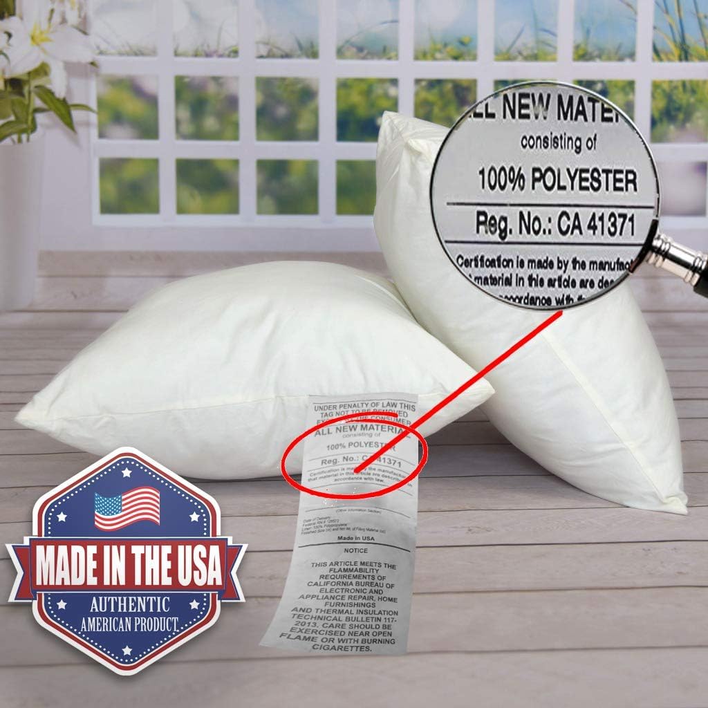 2 Pack Pillow Insert 28x28 Hypoallergenic Square Form Sham Stuffer Standard White Polyester Decorative Euro Throw