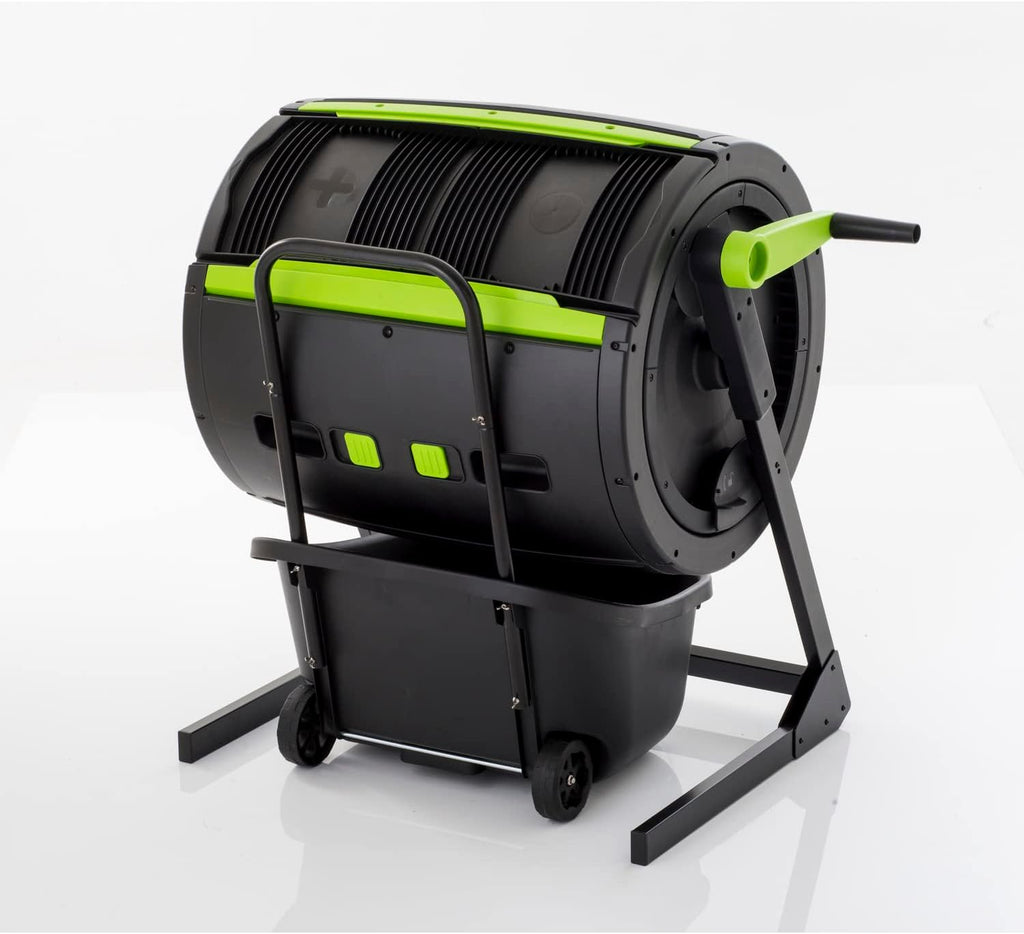 Compost Tumbler Two Stage - UV Protected & Zinc Frame - Easy Turning & Cart Included