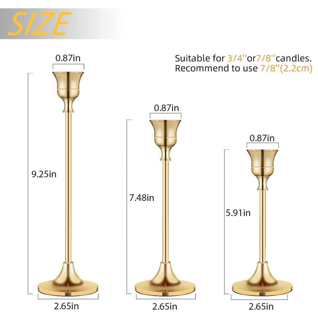 Candlestick Holders, Taper Candle Holder for Candlesticks Gold Brass Vintage Candle Stick Candle Holders Candelabra