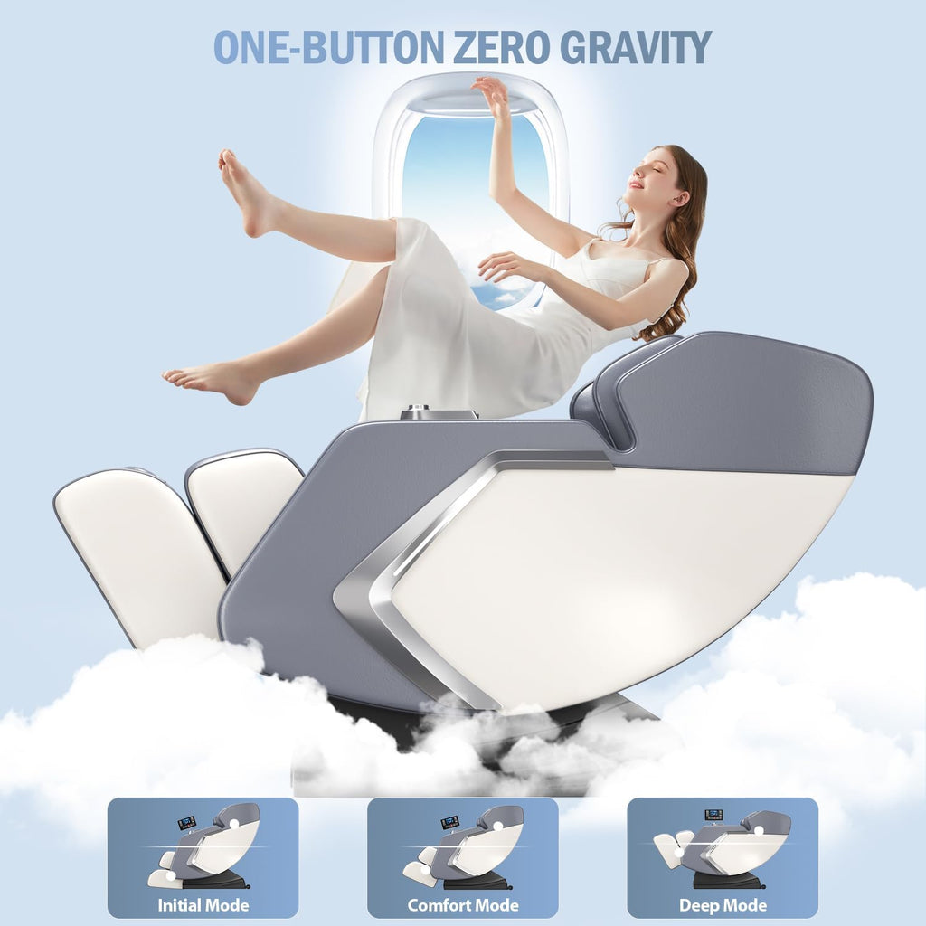 Massage Chair Full Body- Zero GravityMassage Recliner with Air Pressure, 10 Fixed Massage Rollers, Heating, Foot