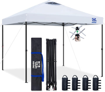 10x10 Pop Up Canopy Tent,300D Silver-Coating Top,1-Person Setup Commercial Heavy Duty Canopy Tent Instant Portable