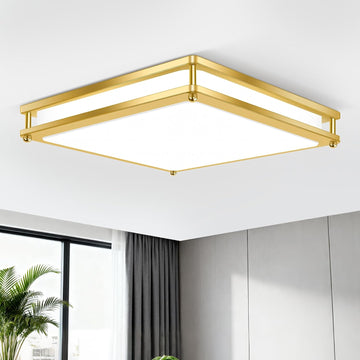 13 Inch Gold Square LED Ceiling Lights Kitchen Bathroom, 36W Super Bright 3200LM Modern Flush Mount Light Fixture