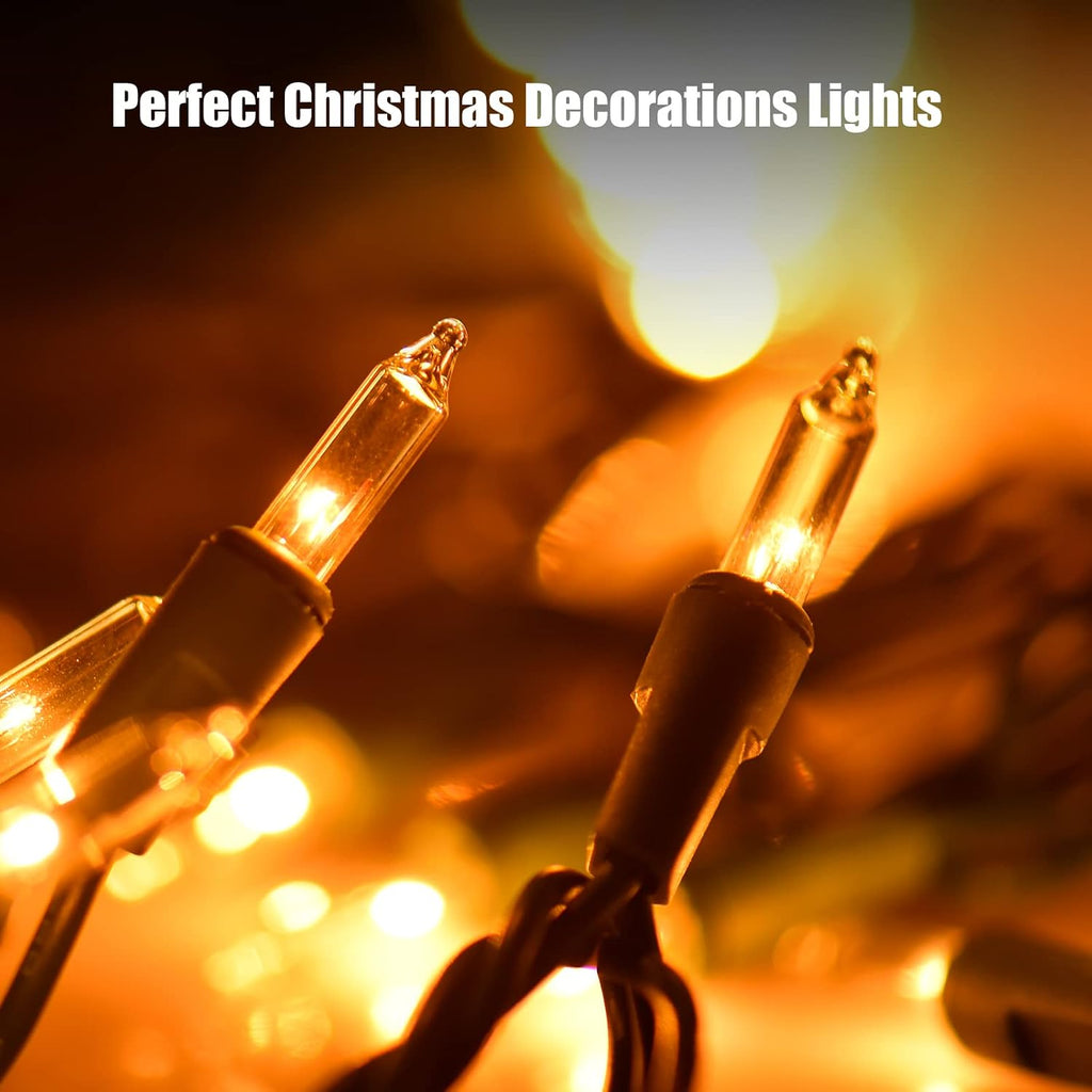 Lights Clear White 2 Pack Total 200 Count Incandescent Lights UL Certified Connectable Christmas Tree Lights