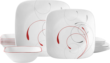 Vitrelle 18-Piece Service for 6 Dinnerware Set Triple Layer Glass and Chip Resistant