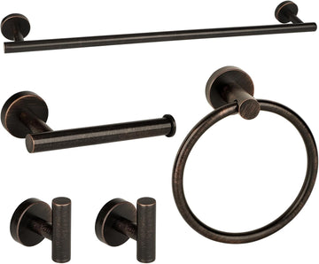 Oil Rubbed Bronze Bathroom Hardware Accessories Set 5 Piece, Stainless Steel Towel Bar Set 24 Inch,Toilet Paper