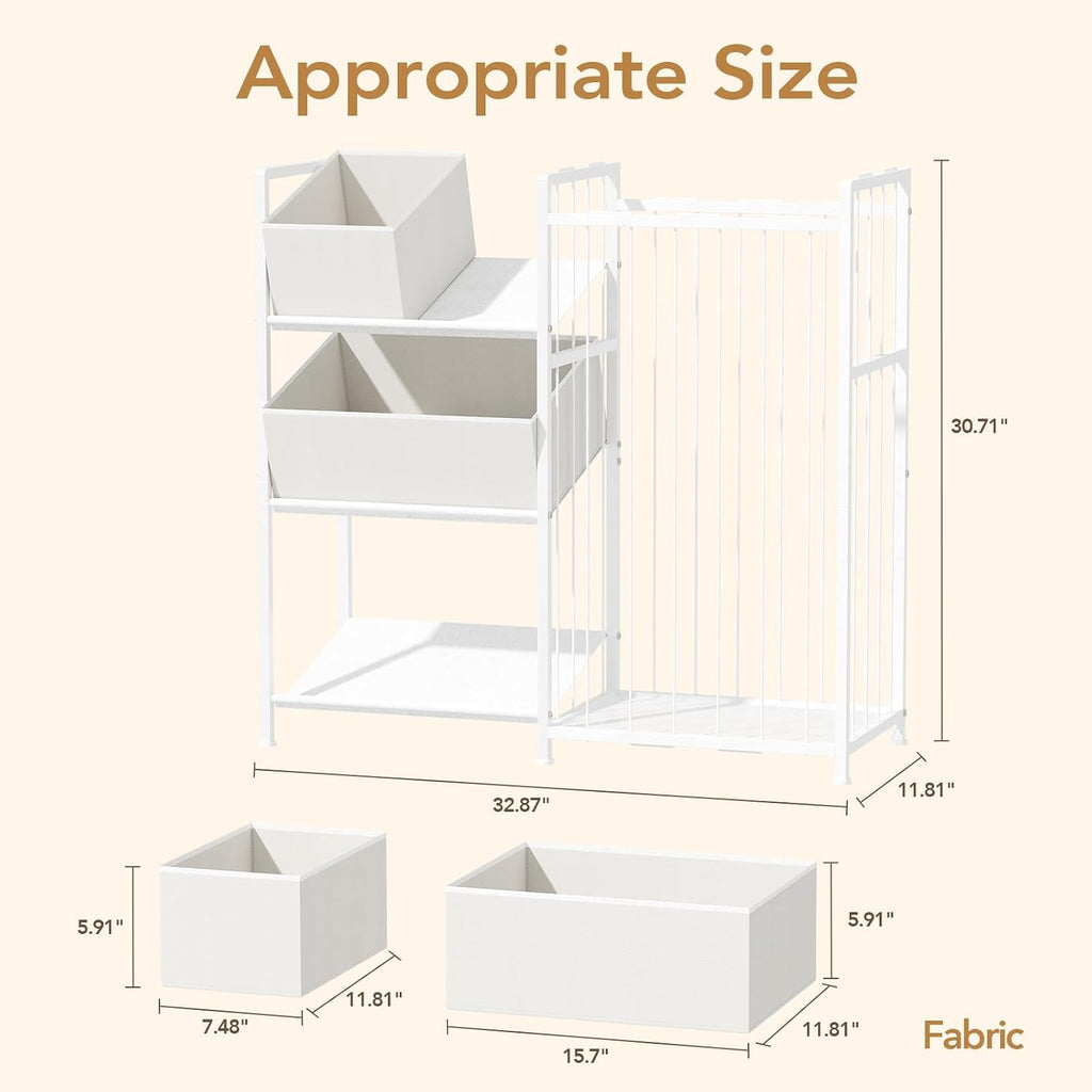 Kids Storage Organizer with 4 Removable Bins, Kids Storage Toy Shelf Organizer for Stuffed Animal Holder Playroom