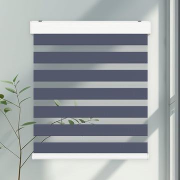 Dual Layer Cordless Zebra Blinds [Morning, W31xH64, Pure_White]
