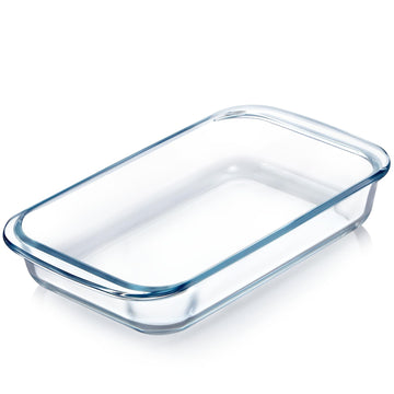 1QT Rectangular Small Glass Baking Dish, Glass Pan with Handle