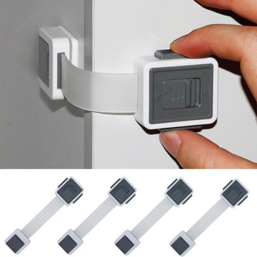 Child Proof Cabinet Locks, 4 Pack Child Locks for Drawer Cupboard Dishwasher Cupboard Pantry and Toilet. Adhesive
