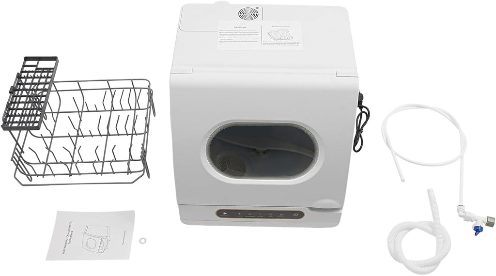Portable Countertop Dishwasher, 1200W Mini Dishwasher with 12 Water Outlets and 360° Spraying Cleaning