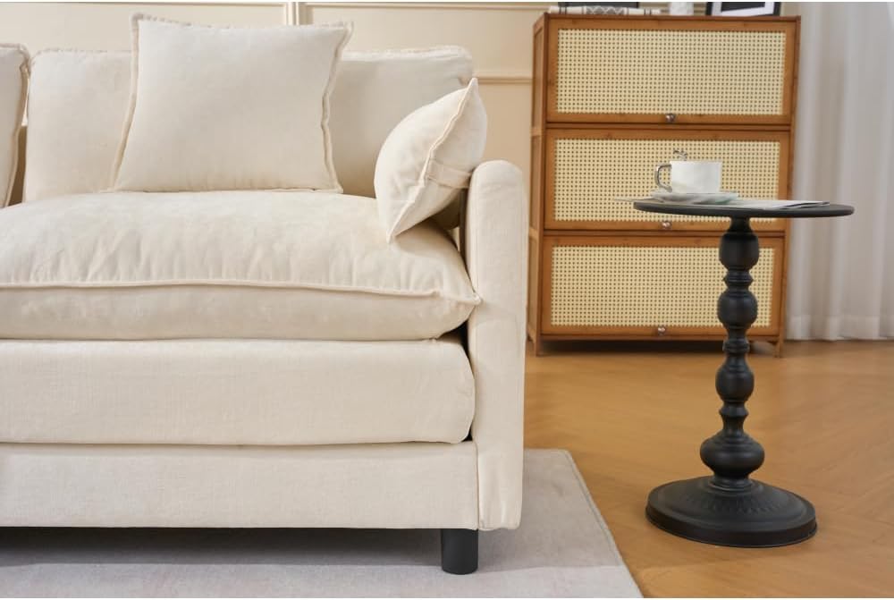 Luxe Oversized Lounge Chair and Ottoman — Beige Chenille