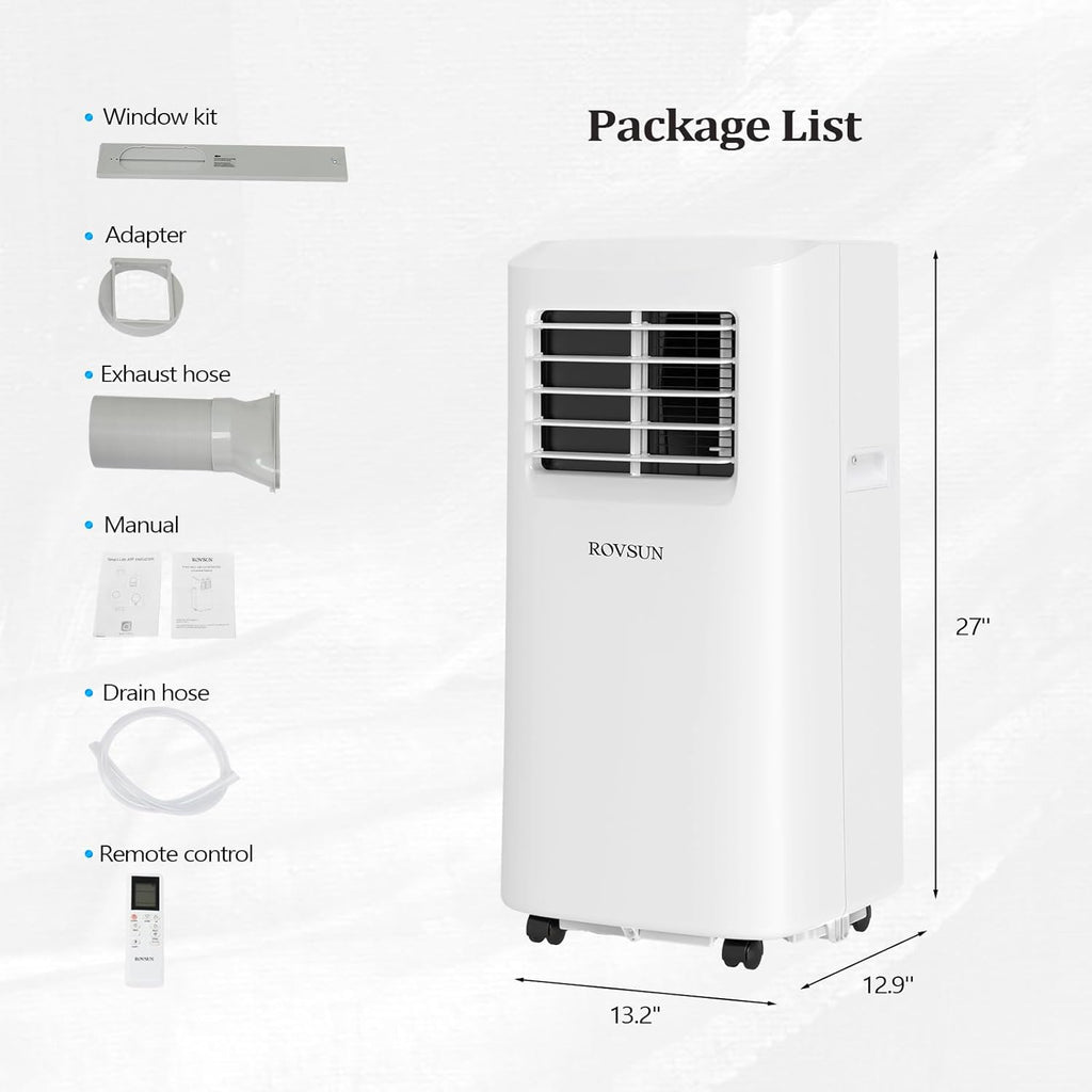 WiFi Enabled Smart 8000 BTU Portable Air Conditioner with Remote & APP Control, 3-in-1 Cooler, Dehumidifier & Fan