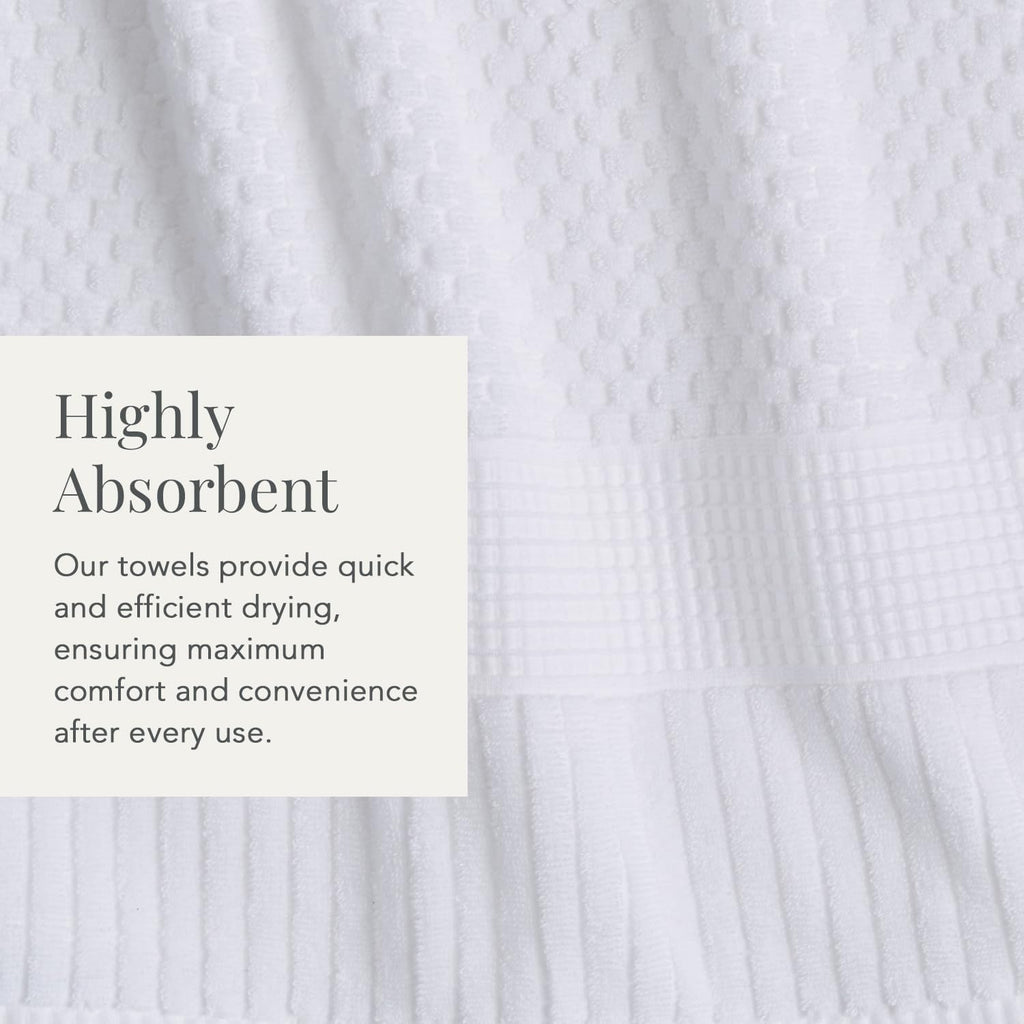 100% Cotton 6-Piece Bath Towel Set | White | Oeko-TEX | Quick-Dry | 30" x 52" Bath Towels | 16" x 28" Hand Towels |