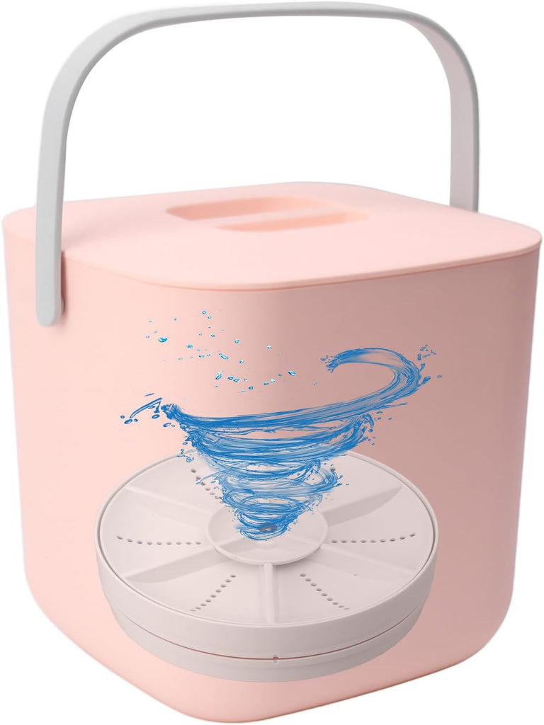 Countertop Dishwasher, 18W 8.5V 2A Portable Countertop Dishwasher for Kitchen (Pink)