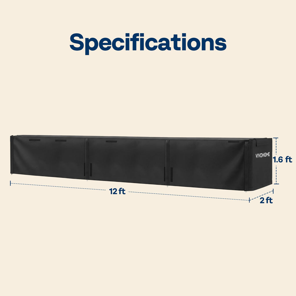 12ft Waterproof Log Rack Cover