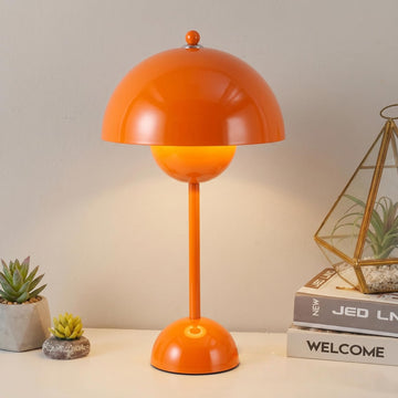Mid-Century Modern Bud Table Lamp, ETL Listed, Pastel Orange