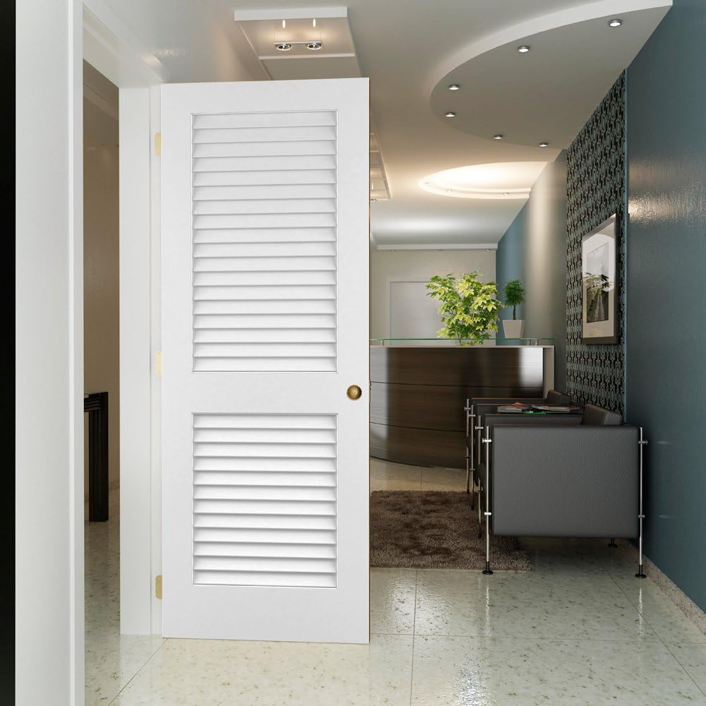 Louver-Louver Plantation Interior Door Slab, White (80x18)