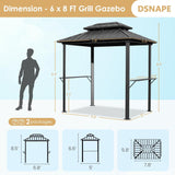 8' x 6' Grill Gazebo with Double Galvanized Steel Roof
