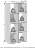 PELLI Book Shelf, 8-Cube Bookshelf, Horizontal Cube Storage Organizer Bookcase, 11.7 x 23.7 x 47, White