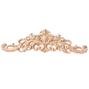 Wood Appliques Onlays, Long Wood Carved Appliques 31.4 * 7.8inch Set for Wall Door Cabinet Mirror Closet Wardrobe