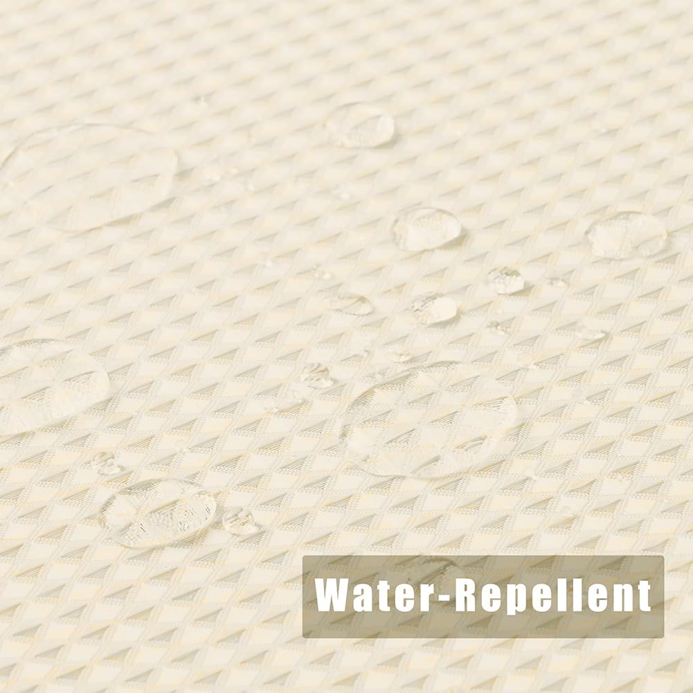 Beige Extra Long Shower Curtain 96 Inch Length, Waffle Weave Shower Curta Luxury Spa, Waterproof Fabric Bathroom