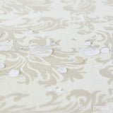 Rectangle Tablecloth - 60 x 120 Inch Beige Cream Damask Table Cloth Jacquard Design Spill Proof Wrin
