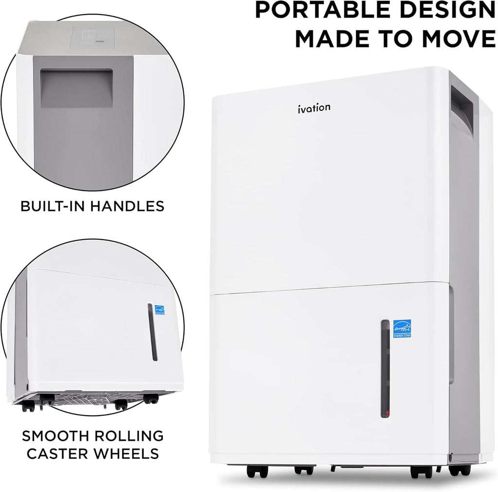 4,500 Sq. Ft Energy Star Dehumidifier With Pump, Large Capacity Compressor De