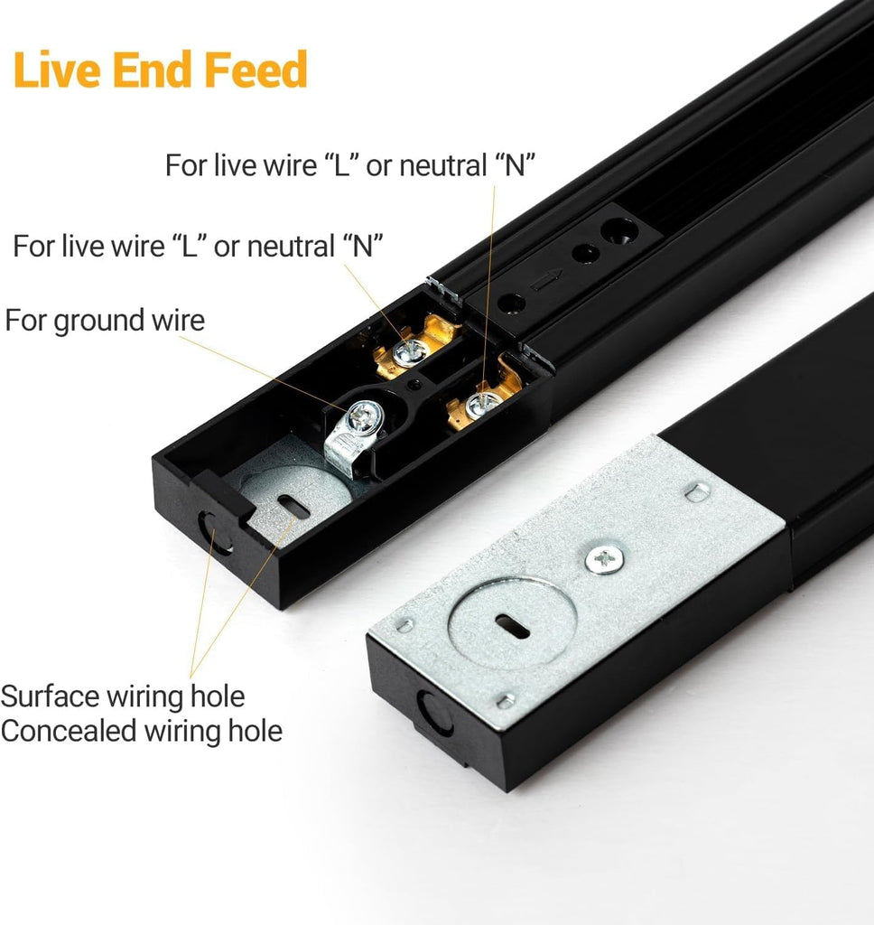 Dimmable Plug in Track Lighting with Remote, 4-Light Black
