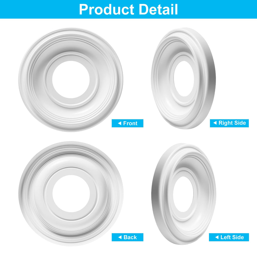 PVC Ceiling Medallion, Light Cover Plate for Ceiling Fan, 2-Pack