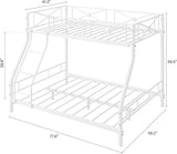 Metal Bunk Bed Twin Over Full, Modern Heavy Duty Bunkbeds with Safety Guard Rails & Space-Saving Design