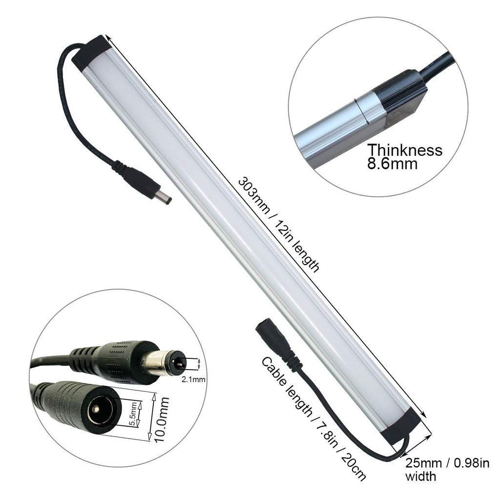 Under Cabinet Light Kit Plug in, 3 LED Light Bars 20W Dimmable