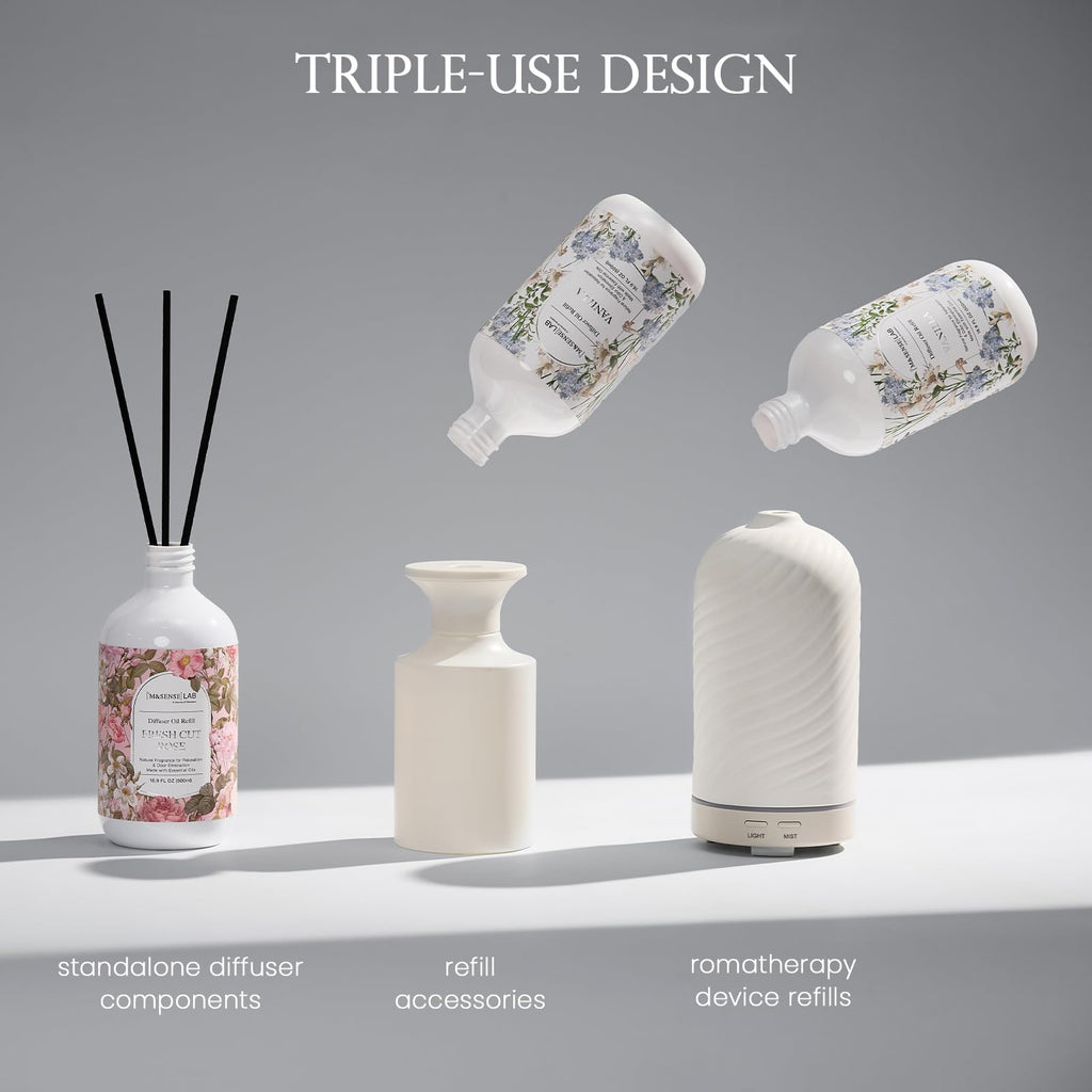 Reed Diffuser Set, Vanilla, 17oz Natural Essential Oil