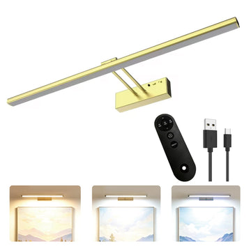 24" Wireless Picture Light, Dimmable Rechargeable Wall Light for Artwork