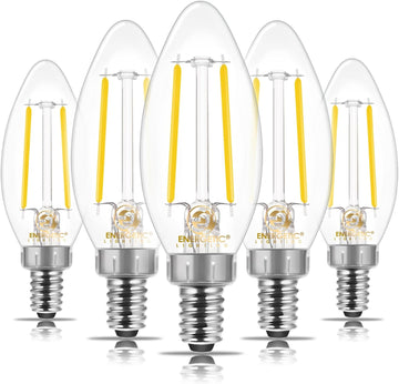 Energetic E12 LED Classic Candelabra Clear Light Bulb, 4W, Equivalent 40W, 400 Lumens, Cool White 4000K, Filament