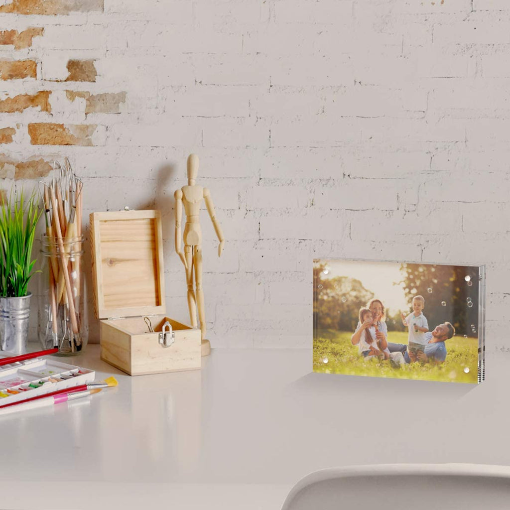 4x6 Acrylic Picture Frames 3 Pack, Clear Picture Frames, 20% Thicker