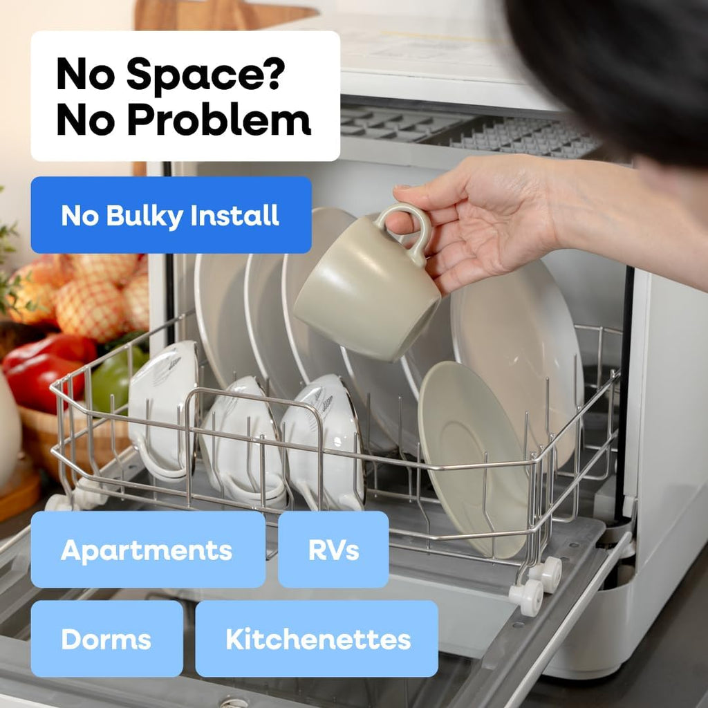 Collier Kitchen Portable Countertop Dishwasher Compact Mini Dishwasher with 5 Wash Programs