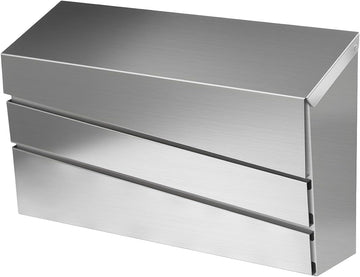 Wall-Mount Mailbox, Brushed Stainless Steel Panel, Rust Resistant Large Capacity House Mailbox