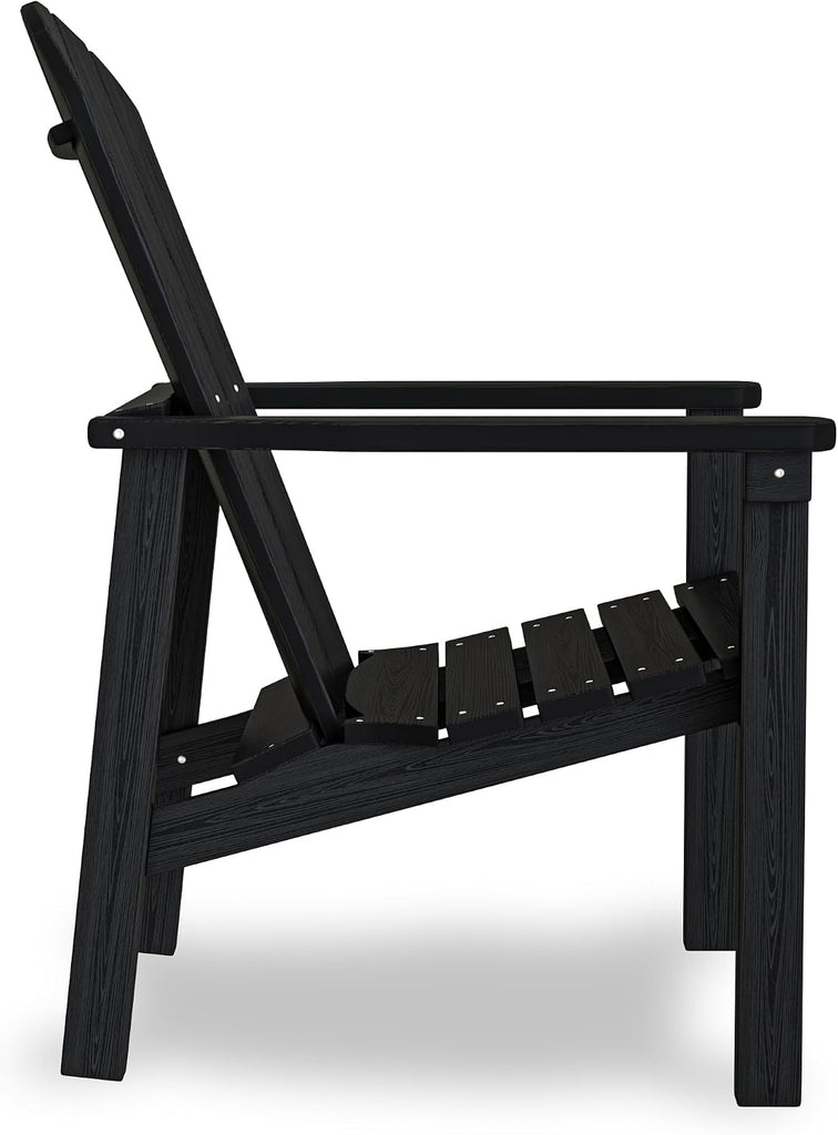 Compact Stackable Adirondack Chairs Set of 2,HDPE,Black | 26.3" Wide HDPE,380lb,All-Weather