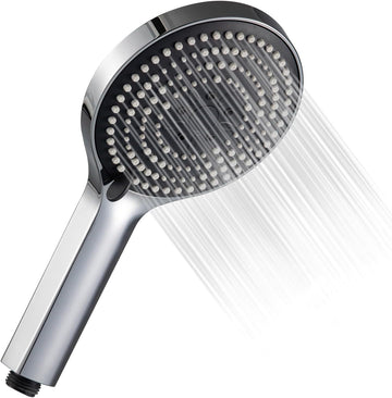 Handheld Shower Head, 6-Mode High Pressure Handheld Sprayer High Flow Large Powerful Boosting Handheld Showerhead for Low Water Pressure, Chrome Finish