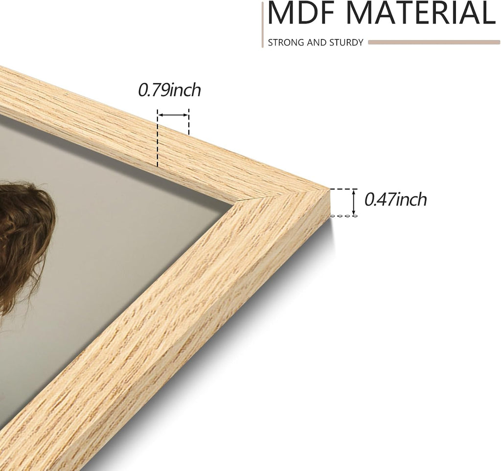12x12 Picture Frame Set of 9, Photo Gallery Wall Frame Set, Display Pictures 8x8 with Mat or 12 x 12 Without Mat