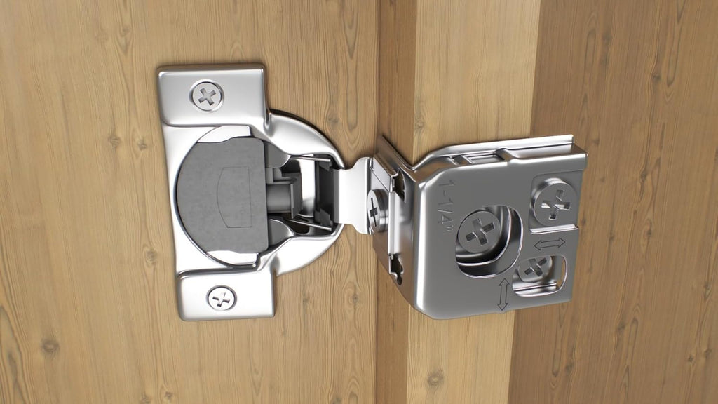 4-Pack, 1-1/4 inch Overlay Soft Closing Face Frame Cabinet Hinges, 105 Degree 6-Ways 3-Cam Adjustment Concealed Kitchen